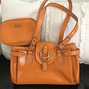 Strada Orange Purse and Pouch